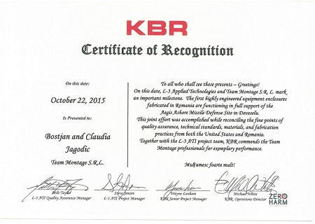 Certificate of Recognition