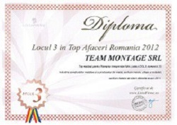 2012 – Locul 3 Top Afaceri