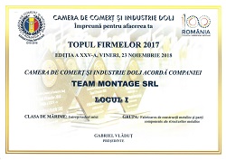 2017 – Locul 1 Topul Firmelor