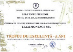 2016 – Trofeul de Excelenta 5 ani