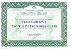 2013 – Trofeul de Excelenta 3 ani